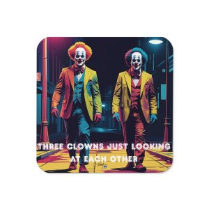 Three clowns Cork-back coaster